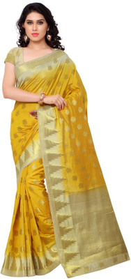 

Varkala Silk Sarees Woven Kanjivaram Saree(Mustard)