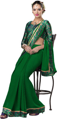 

Khoobee Printed Fashion Georgette Saree(Green, Multicolor)