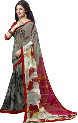 

Khushali Self Design, Printed Fashion Georgette Saree(Grey, Multicolor)