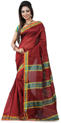 

Kanheyas Printed Daily Wear Handloom Silk Cotton Blend Saree(Maroon), Maroon red