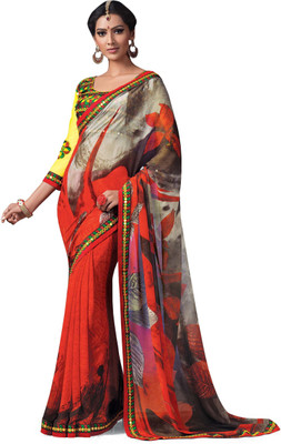 

Ridham Sarees Embroidered Bollywood Georgette Saree(Multicolor)