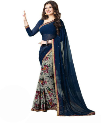 

Kalaniketanfashion Embroidered Bollywood Georgette Saree(Blue)