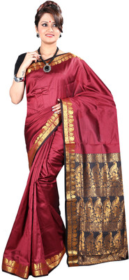 

Anushree Saree Printed Fashion Chanderi Saree(Multicolor), Brown