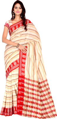 

Suvastram Self Design Daily Wear Art Silk Saree(Red, White)