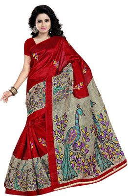 

Indian Wear Online Printed Fashion Cotton Saree(Red)