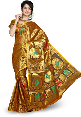 

Mimosa Self Design Kanjivaram Net, Silk, Jacquard Saree(Multicolor), Mustard