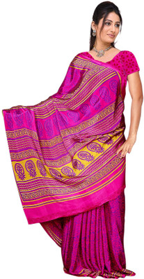 

Vardan Prints Printed Bollywood Crepe Saree(Pink)