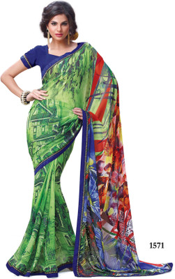 

Indianbeauty Self Design, Printed Bollywood Georgette Saree(Multicolor)