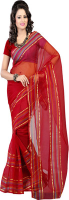 

Ansu Fashion Solid Fashion Tissue Saree(Red)