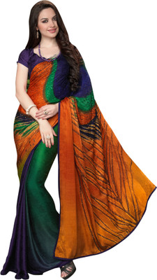 

Aksh Fashion Printed Fashion Jacquard Saree(Multicolor), Multicolor;orange