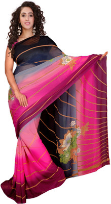

Vardan Prints Printed Bollywood Georgette Saree(Pink, Black), Black;pink