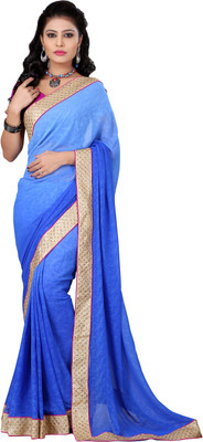 

Jiya Self Design Fashion Georgette Saree(Blue)