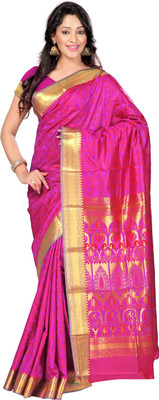 

Varkala Silk Sarees Woven Kanjivaram Art Silk Saree(Blue), Violet