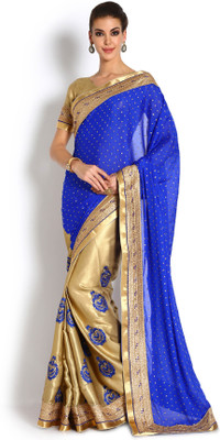 

Soch Embroidered Fashion Crepe Saree(Blue), Royal blue
