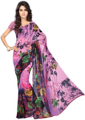 

Desi Butik Embroidered Fashion Art Silk Saree(Pink)