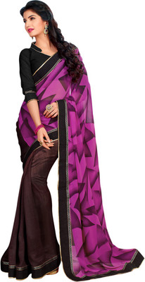 

Saara Printed Fashion Georgette Saree(Brown, Purple)