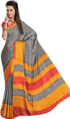 

Khushali Self Design, Printed Fashion Jacquard Saree(Grey, Multicolor)