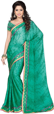 

Saara Printed Fashion Chiffon Saree(Green), Sea green