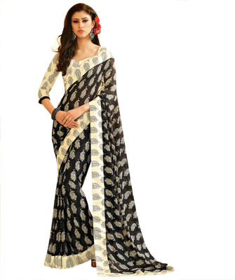 

Vishal Printed Fashion Georgette Saree(Black)