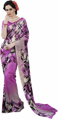 

Parisha Printed Fashion Georgette Saree(Purple, Multicolor), Multicolor;purple