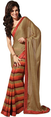 

Indian Wear Online Printed Fashion Pure Chiffon Saree(Yellow)