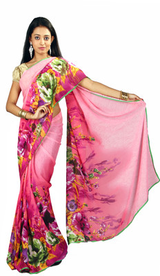 

Anushree Saree Floral Print Fashion Georgette Saree(Multicolor), Pink