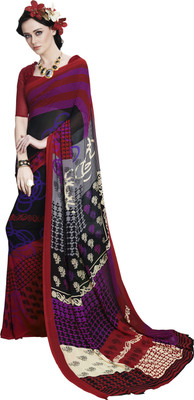 

Parisha Printed Fashion Georgette Saree(Black, Multicolor)