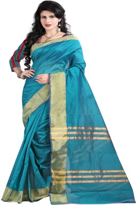 

Ansu Fashion Printed Kota Doria Kota Cotton Saree(Blue), Turquoise