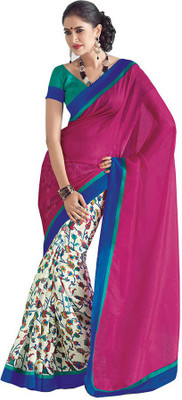 

Party Wear Dresses Printed Fashion Cotton Saree(Pink)
