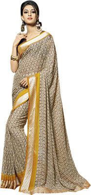 

Ishin Printed Fashion Georgette Saree(Yellow), Black;yellow