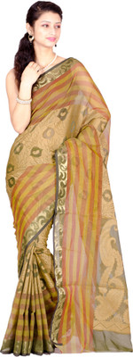 

Chandrakala Self Design Banarasi Cotton Saree(Multicolor), Green
