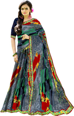 

Lovely Look Printed Daily Wear Georgette Saree(Grey, Multicolor), Grey&multi