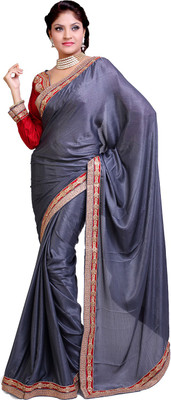 

Ishin Embellished Fashion Satin Saree(Grey)