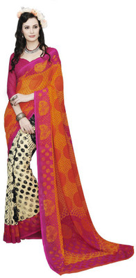 

Akshaya Fashons Printed Daily Wear Georgette Saree(Multicolor), Pink