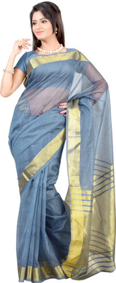 

Mimosa Solid Kanjivaram Handloom Net Saree(Grey)