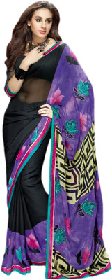 

Vishal Solid Fashion Satin Saree(Black)