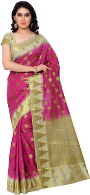 

Varkala Silk Sarees Embroidered Kanjivaram Saree(Pink)