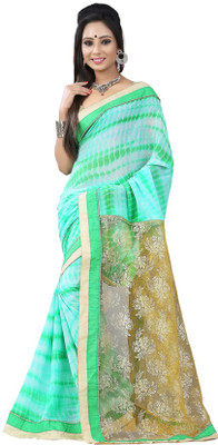 

Style U Self Design Bollywood Georgette Saree(Beige, Green)