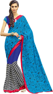 

Vishal Self Design, Solid Fashion Art Silk Saree(Blue, Red), Aqua blue;off white and black