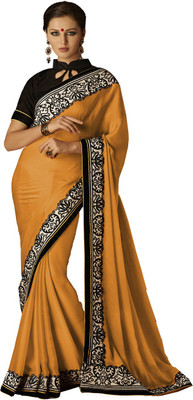 

Desi Butik Self Design Fashion Satin Saree(Yellow)