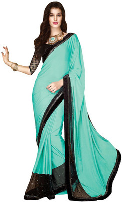 

Desi Butik Embroidered Fashion Chiffon Saree(Blue), Turquoise