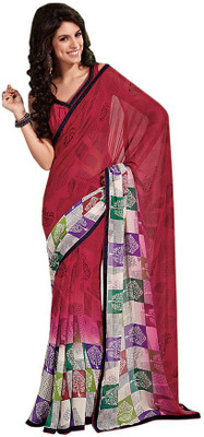 

Party Wear Dresses Printed Fashion Pure Chiffon Saree(Multicolor)