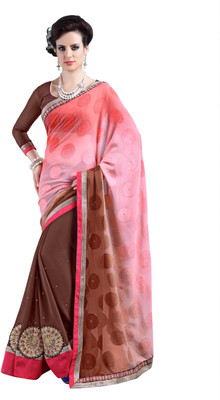 

Stylezone Embroidered Fashion Georgette Saree(Pink)