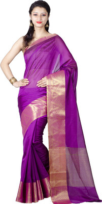 

Chandrakala Woven Banarasi Silk Saree(Purple)