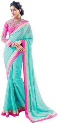 

Aksh Fashion Embroidered Bollywood Georgette Saree(Blue), Skyblue