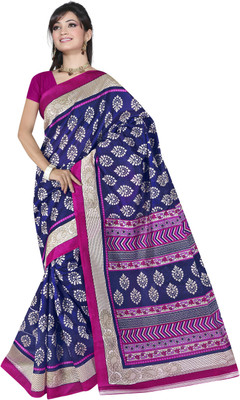 

Khoobee Self Design, Printed Fashion Art Silk Saree(Blue, Multicolor)