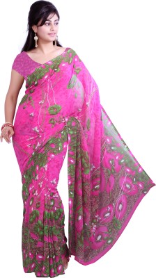 

Ishin Printed Fashion Georgette Saree(Pink