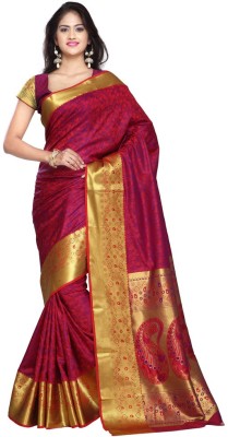 

Parisha Printed Daily Wear Art Silk Saree(Pink, Red)