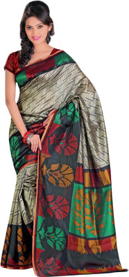 

Sunaina Printed Fashion Raw Silk Saree(Multicolor)