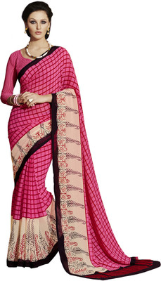 

Jiya Self Design, Printed Fashion Georgette Saree(Pink, Beige), Beige;pink